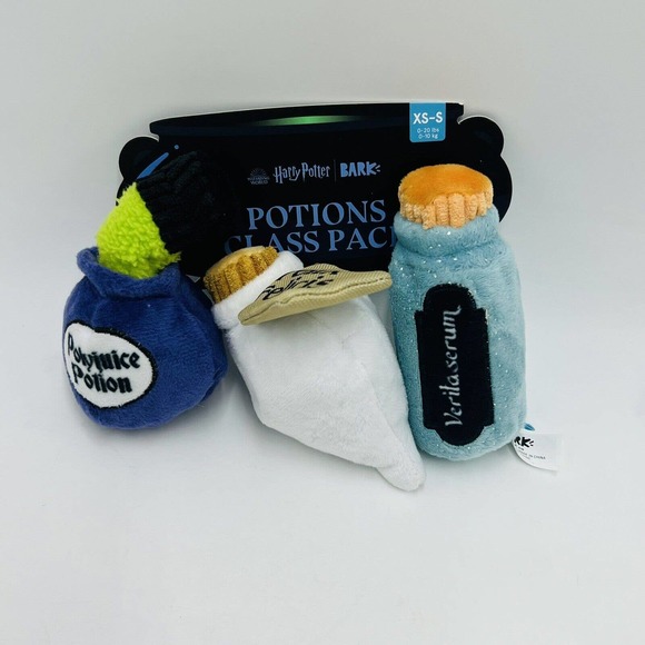 Barkbox Dog Bark Box Xss Potions Class Pack Plush Dog Toys Harry Potter Multipart Crinkle